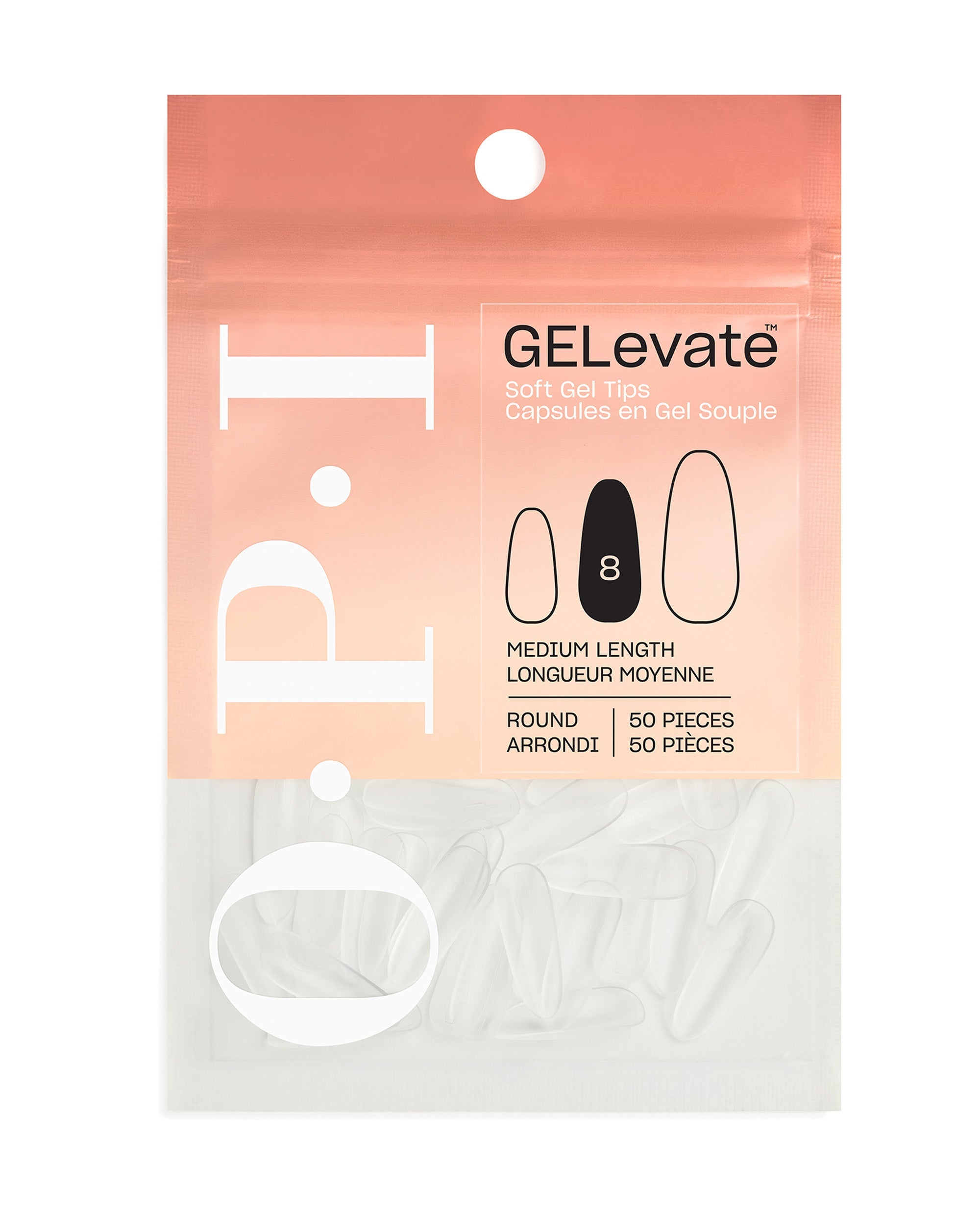 GELevate™ Soft Gel Tips Refill Pack - Round Shape Medium Length