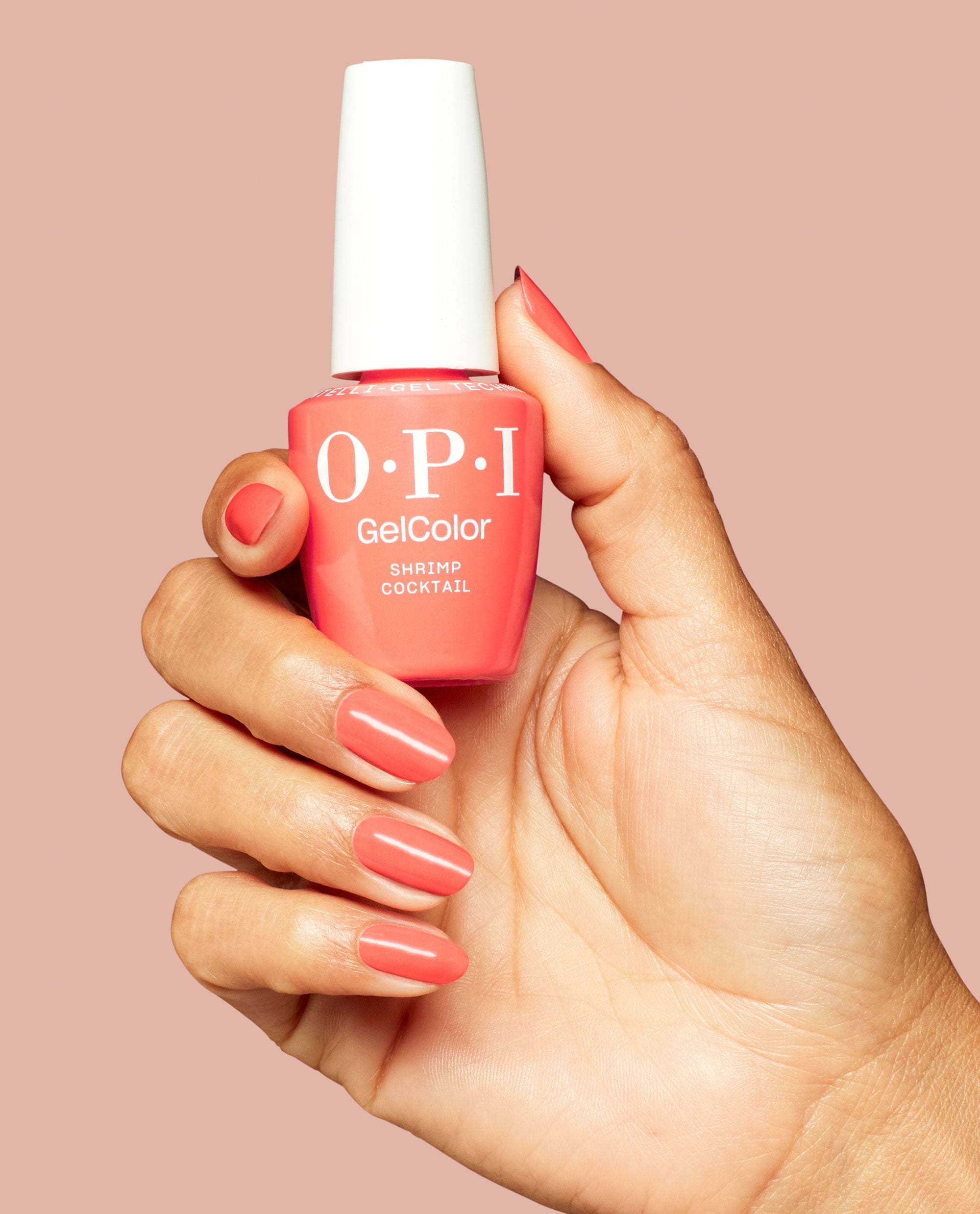 Shrimp Cocktail Bright Orange Gel Nail Polish Hand and Product
