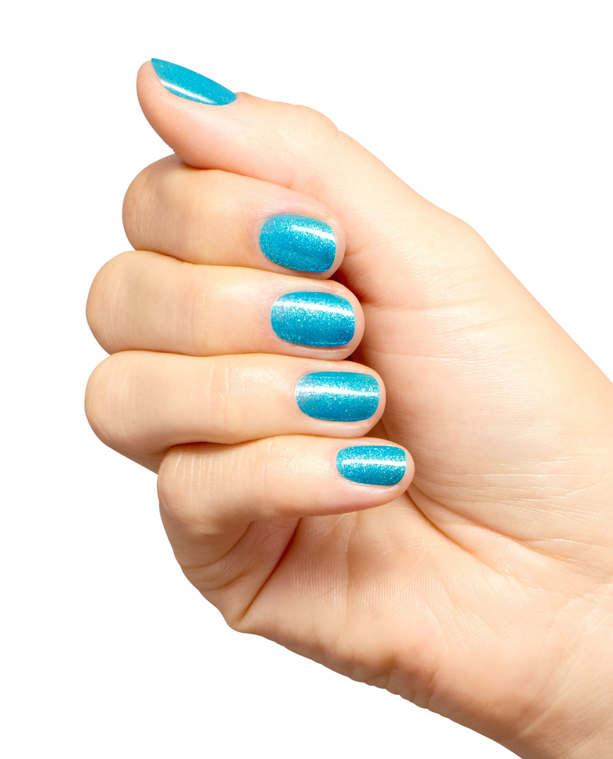 Sky Blue's the Limit Turquoise Shimmer Nail Dip Powder Mani
