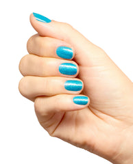 Sky Blue's the Limit Turquoise Shimmer Nail Dip Powder Mani