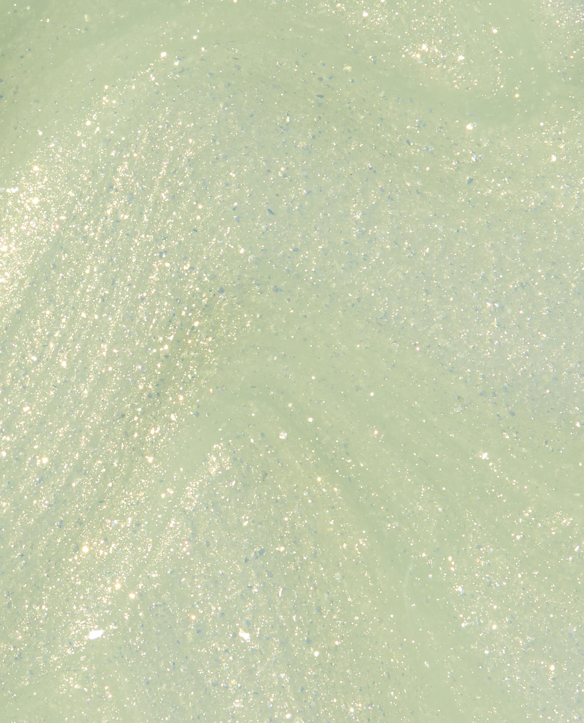AppointMINT Confirmed gel nail polish swatch shimmering in pale mint green with fine iridescent glitter, shown as a glossy close-up texture, an OPI green nail polish perfect for spring nail colors.