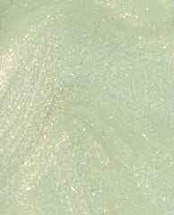 AppointMINT Confirmed gel nail polish swatch shimmering in pale mint green with fine iridescent glitter, shown as a glossy close-up texture, an OPI green nail polish perfect for spring nail colors.