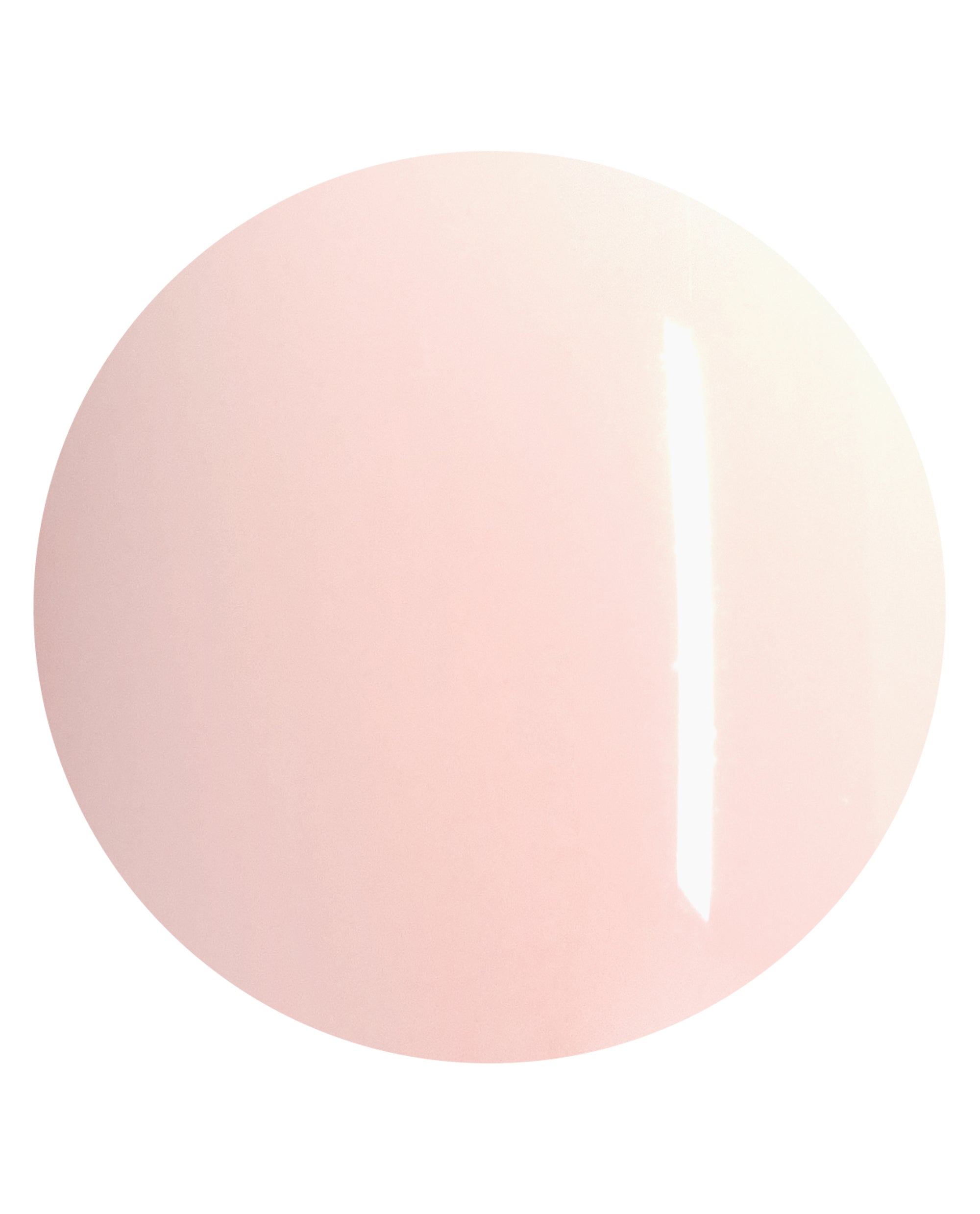 Soft, glossy pale pink circle showing the sheer nude shade of Dream Come Hue xPRESS/ON Nail Art, presented as a close-up nail color swatch for an OPI nail polish gift set on a clean white background.