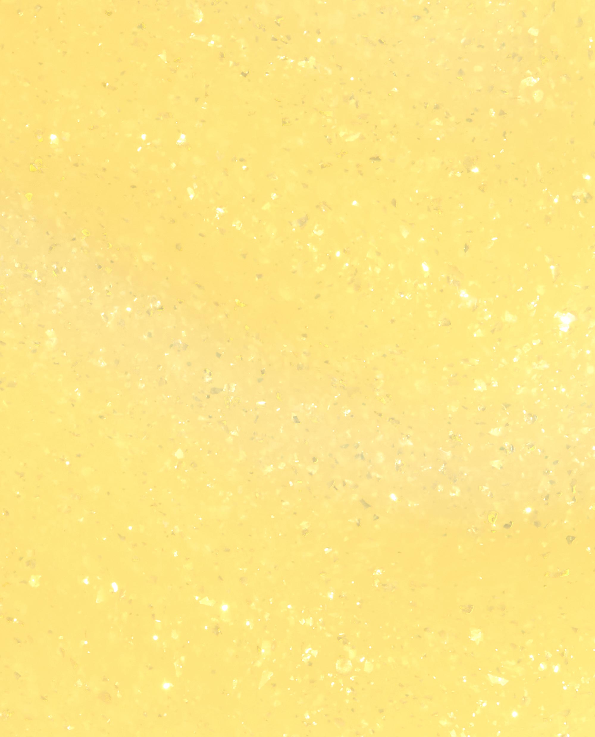 Slay Hello to Yellow OPI Infinite Shine nail polish swatch showing a soft pastel yellow base with sparkling gold shimmer and glitter flakes in a close-up texture.
