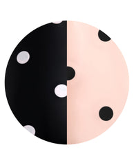 Spot On Sticking Point artificial nails feature a split black-and-soft pink polka dot design, a playful OPI-inspired look for fall nail colors on a clean white background.