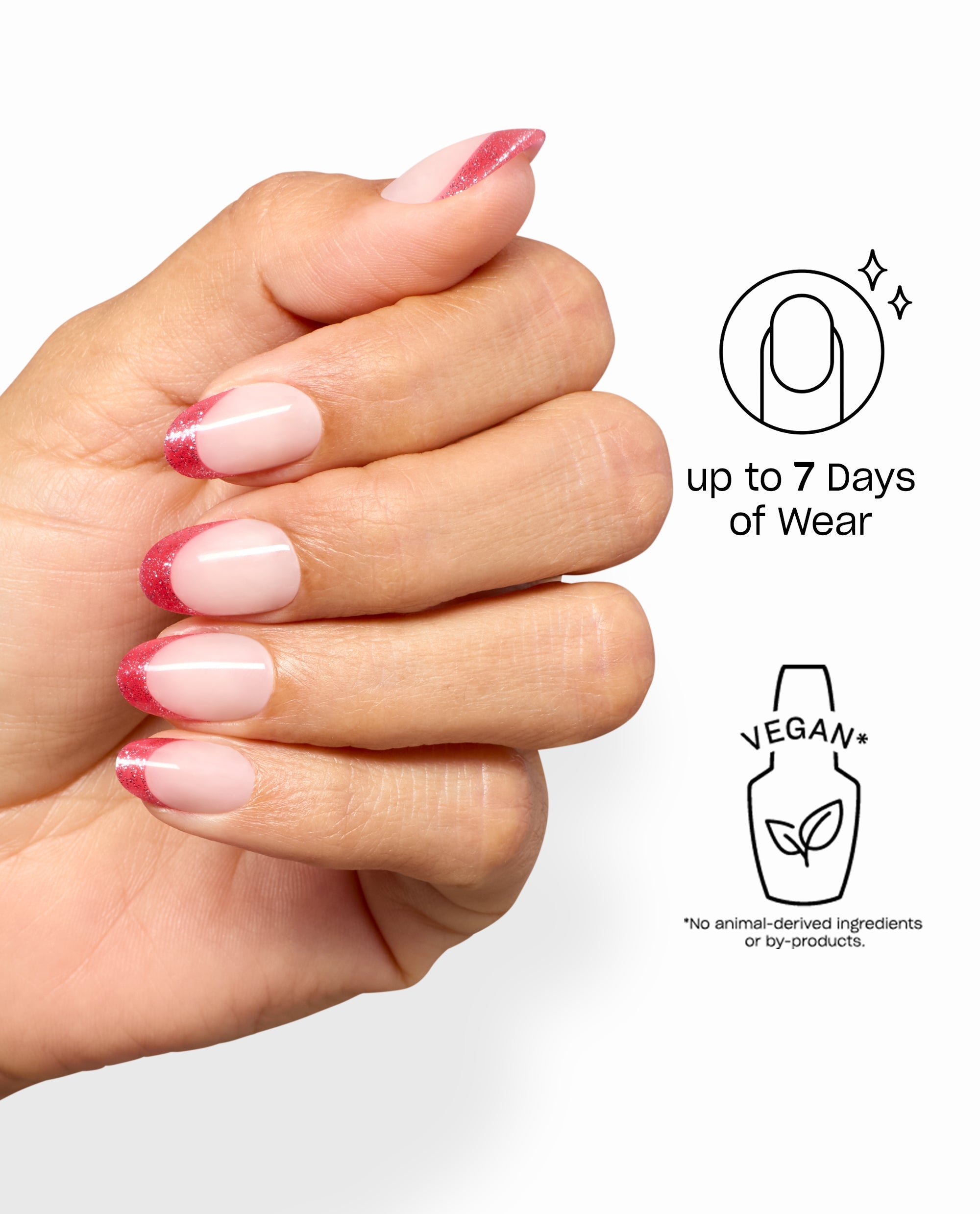 Stardust Yourself Off Sparkly Pink Tipped Press-On Nails Benefits