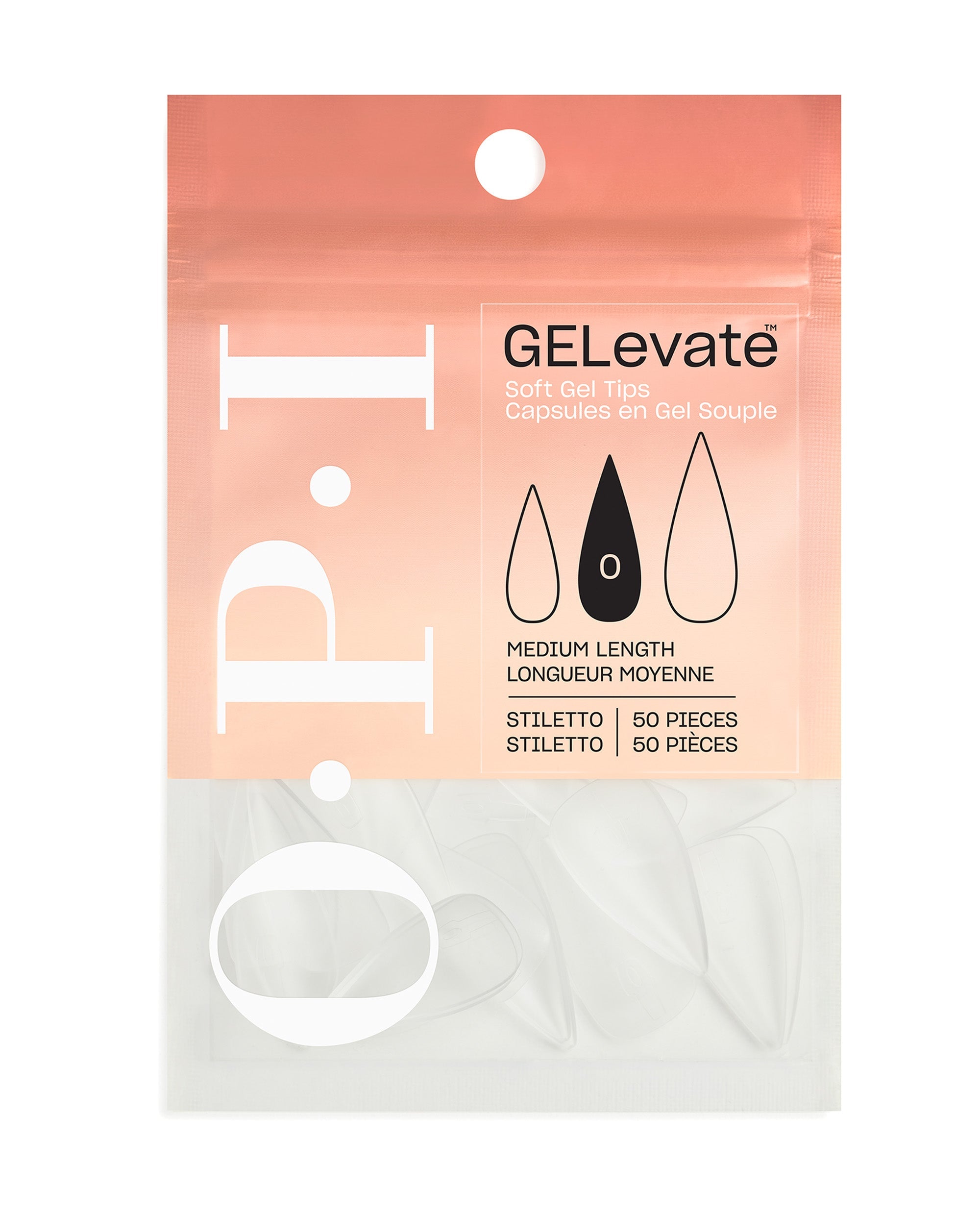 GELevate™ Soft Gel Tips Refill Pack - Stiletto Shape Medium Length