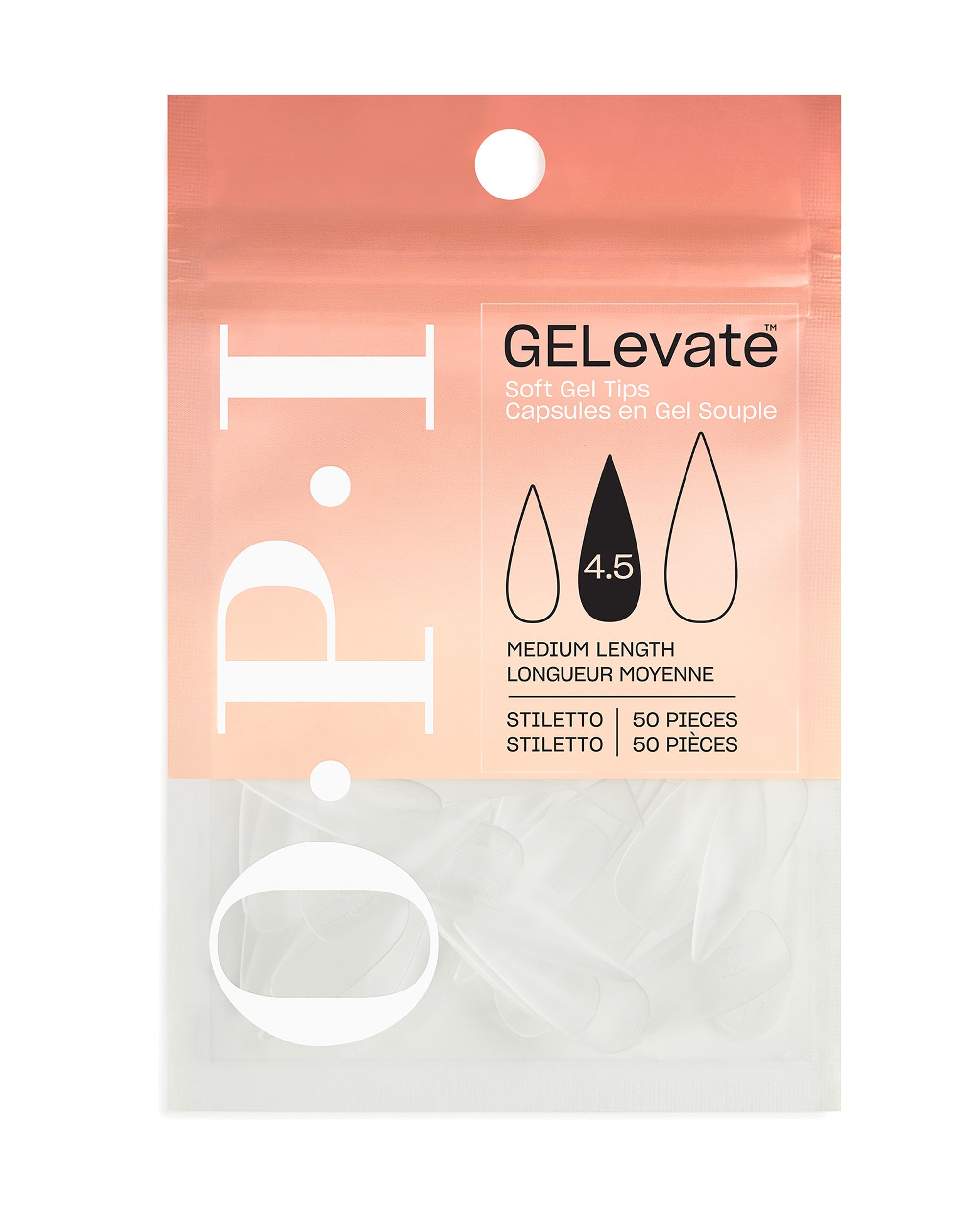 GELevate™ Soft Gel Tips Refill Pack - Stiletto Shape Medium Length