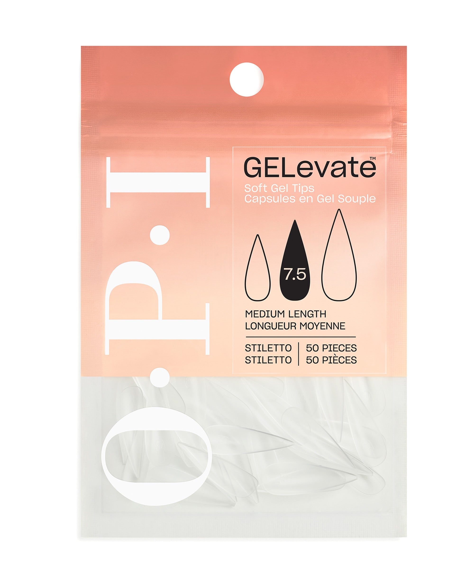 GELevate™ Soft Gel Tips Refill Pack - Stiletto Shape Medium Length