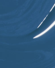 Suzi Takes a Sound Bath OPI nail polish brush swatch showing rich, creamy medium-blue nail lacquer with a glossy, reflective finish spread in smooth curved strokes on a close-up backdrop.