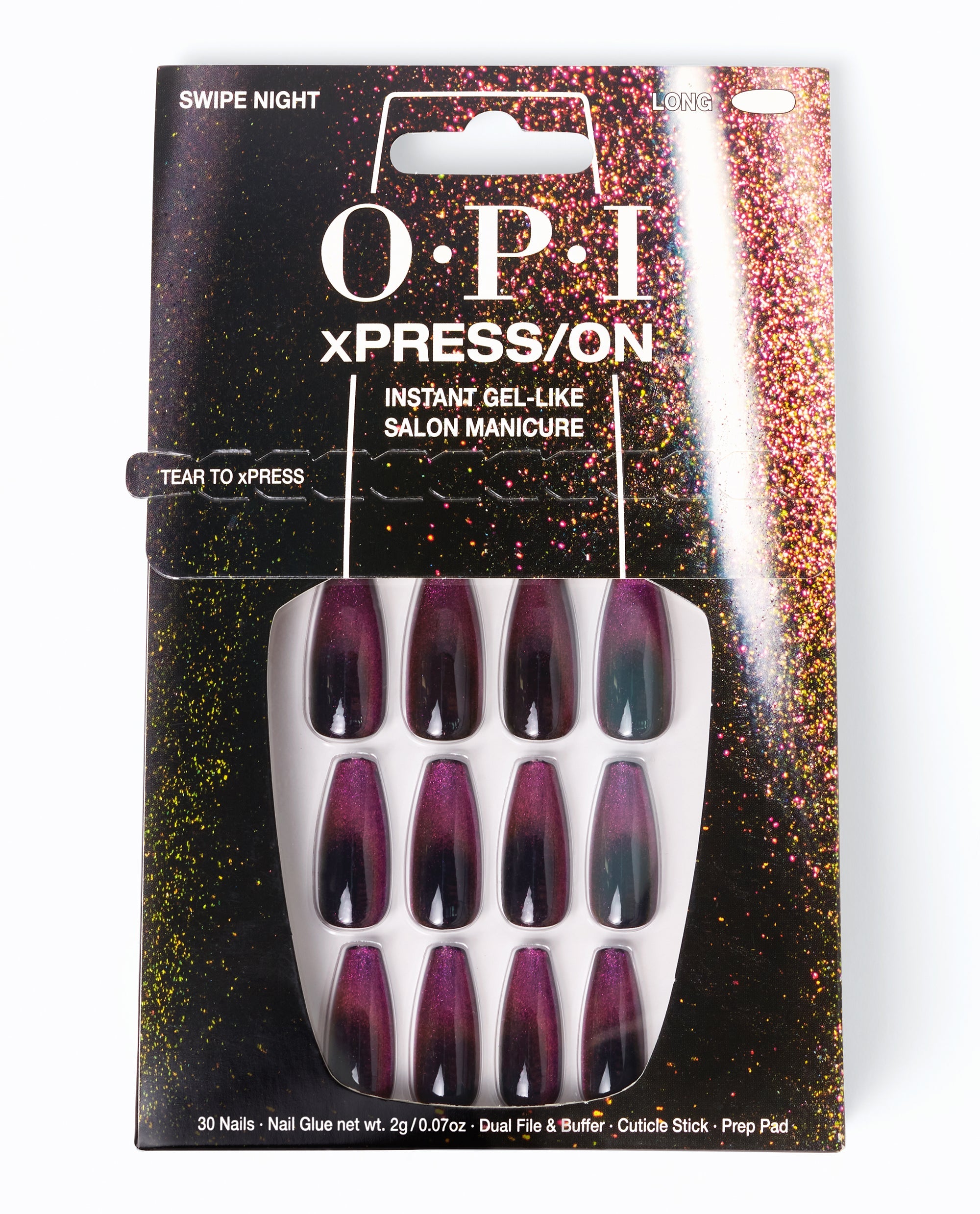 OPI Swipe Night Black Press-on Nails