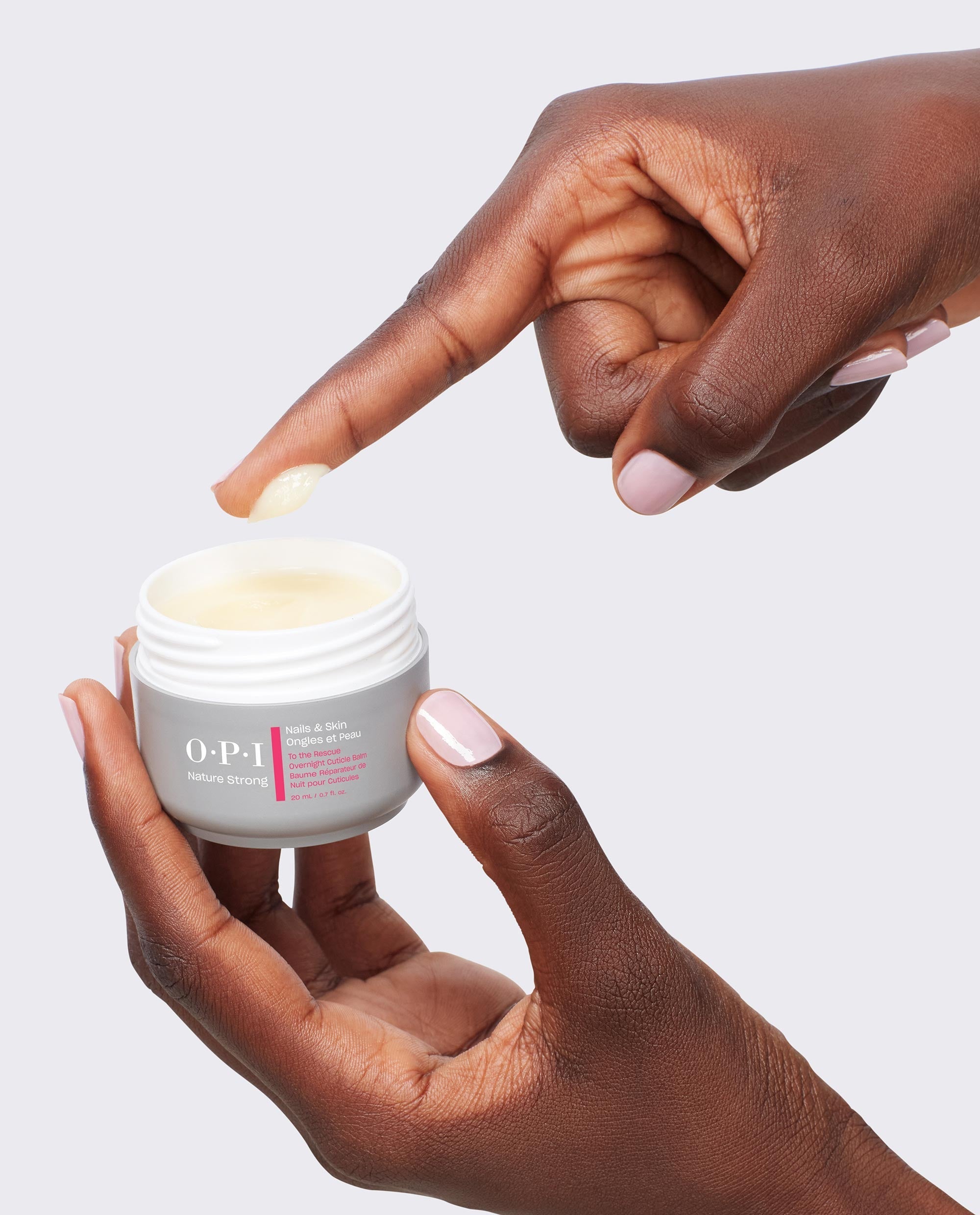 To the Rescue Overnight Cuticle Balm 20 mL Hand and Bottle