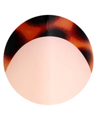 Tortie Tips Sticking Point artificial nail shows a tortoiseshell French tip in amber, orange, and black over a sheer pink base, a bold OPI-inspired look for fall nail colors.