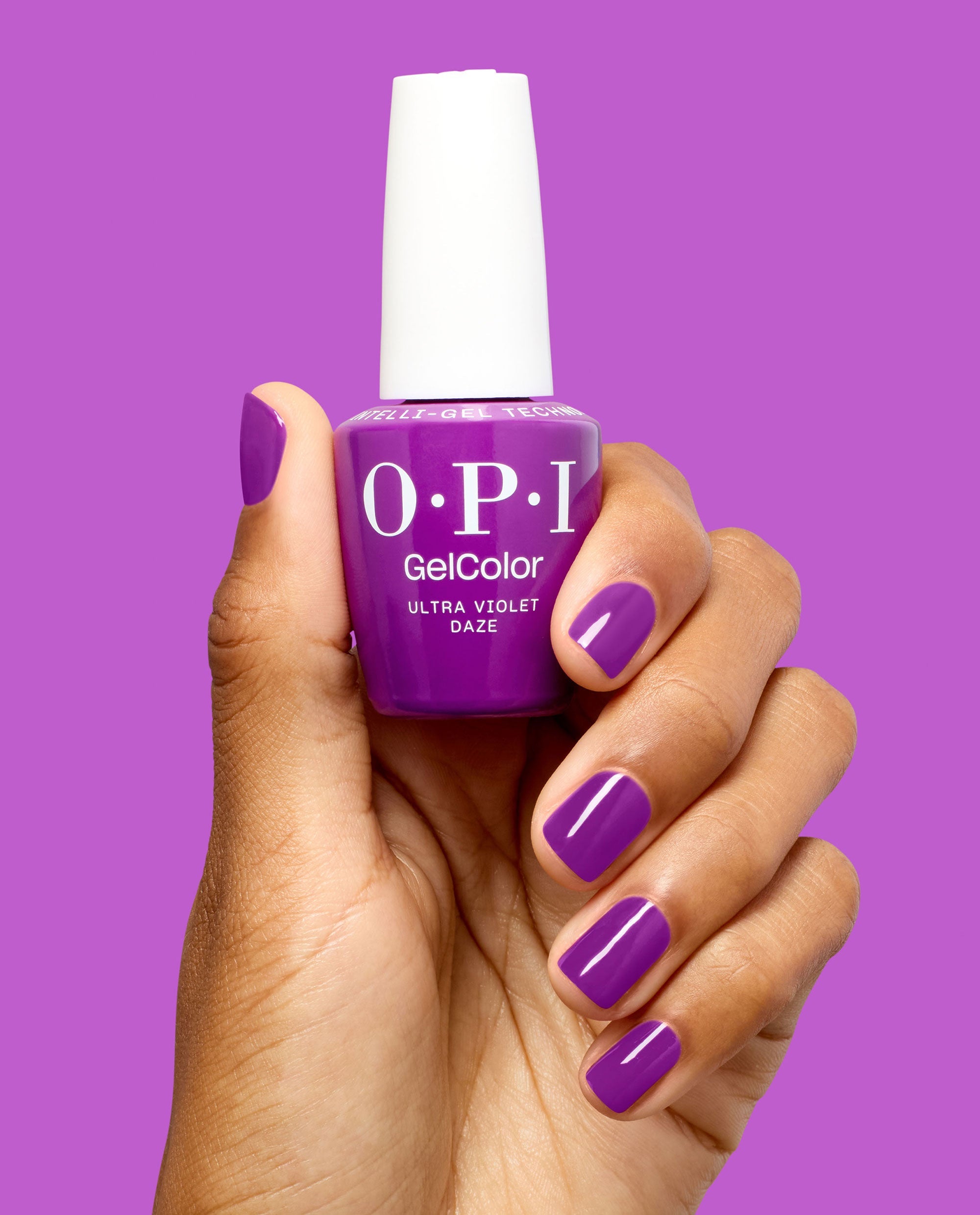 Ultra Violet Daze Vivid Purple Gel Nail Polish Hand and Product