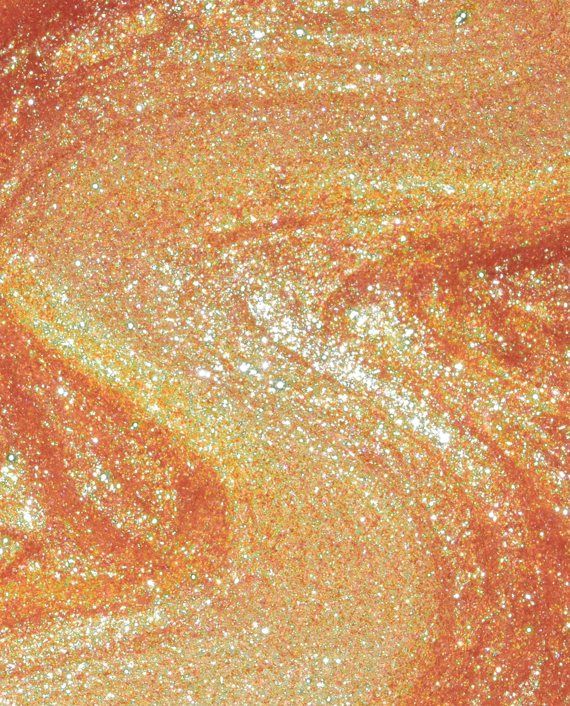 #Virgoals OPI nail polish nail lacquer swatch swirling in close-up, showing a bright orange base packed with fine holographic glitter and shimmer that reflects gold, green, and silver sparkles across the glossy fluid surface.