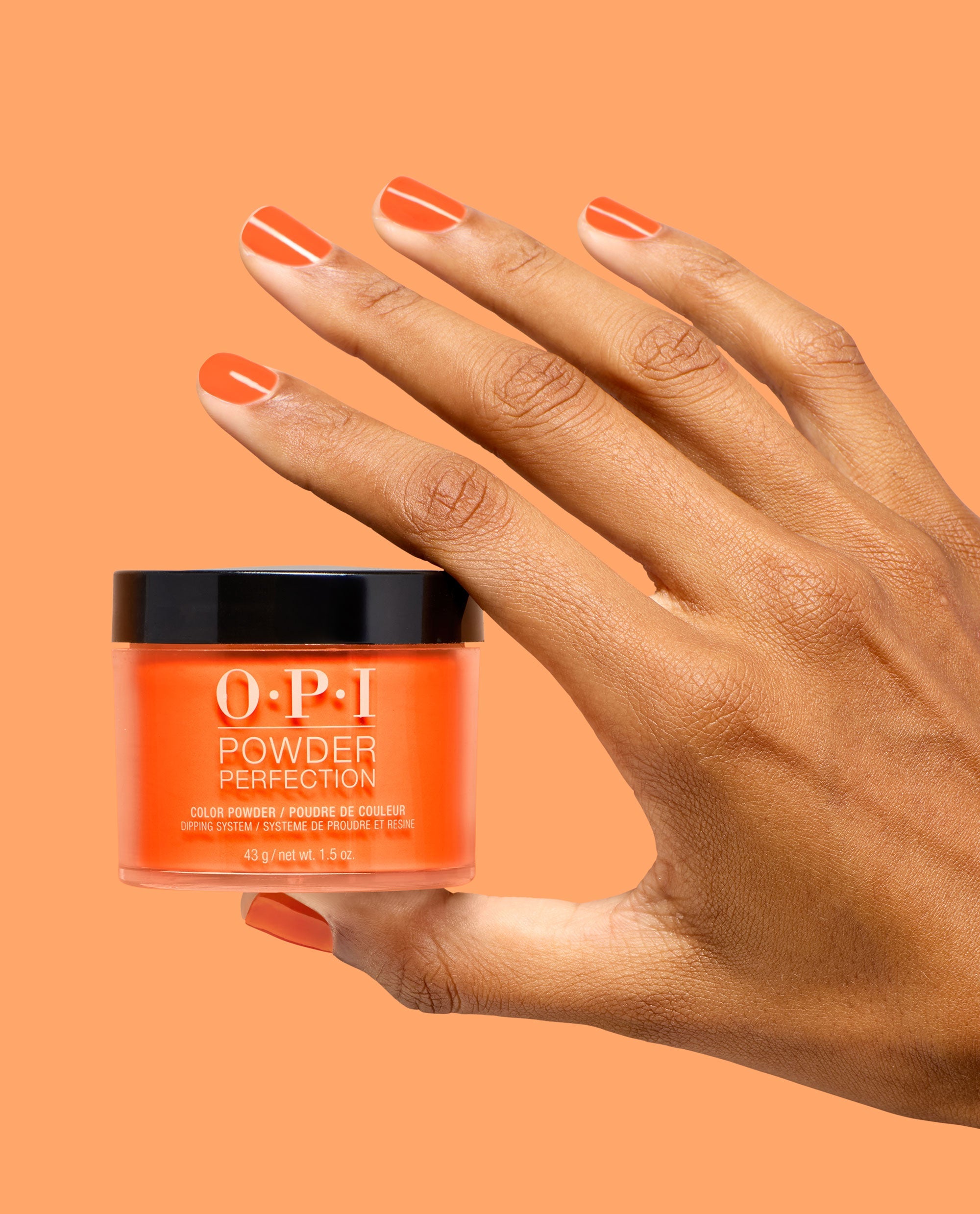 Your Zestination Awaits Zesty Orange Nail Dip Powder Hand and Product